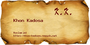 Khon Kadosa névjegykártya